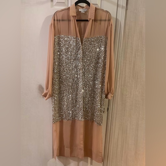 Free People Never Fully Dressed - Sequin Mix Shirt Dress - Picture 3 of 6